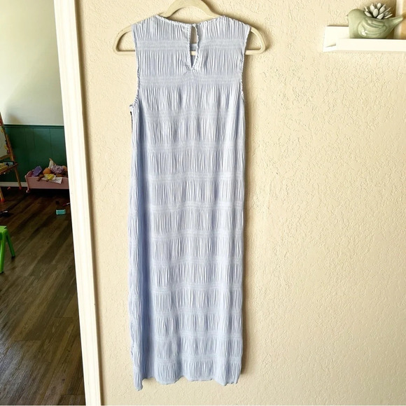 ZARA Grecian Crinkle Dress in Light Blue with Crochet Black S Blogger Fave - Picture 3 of 12